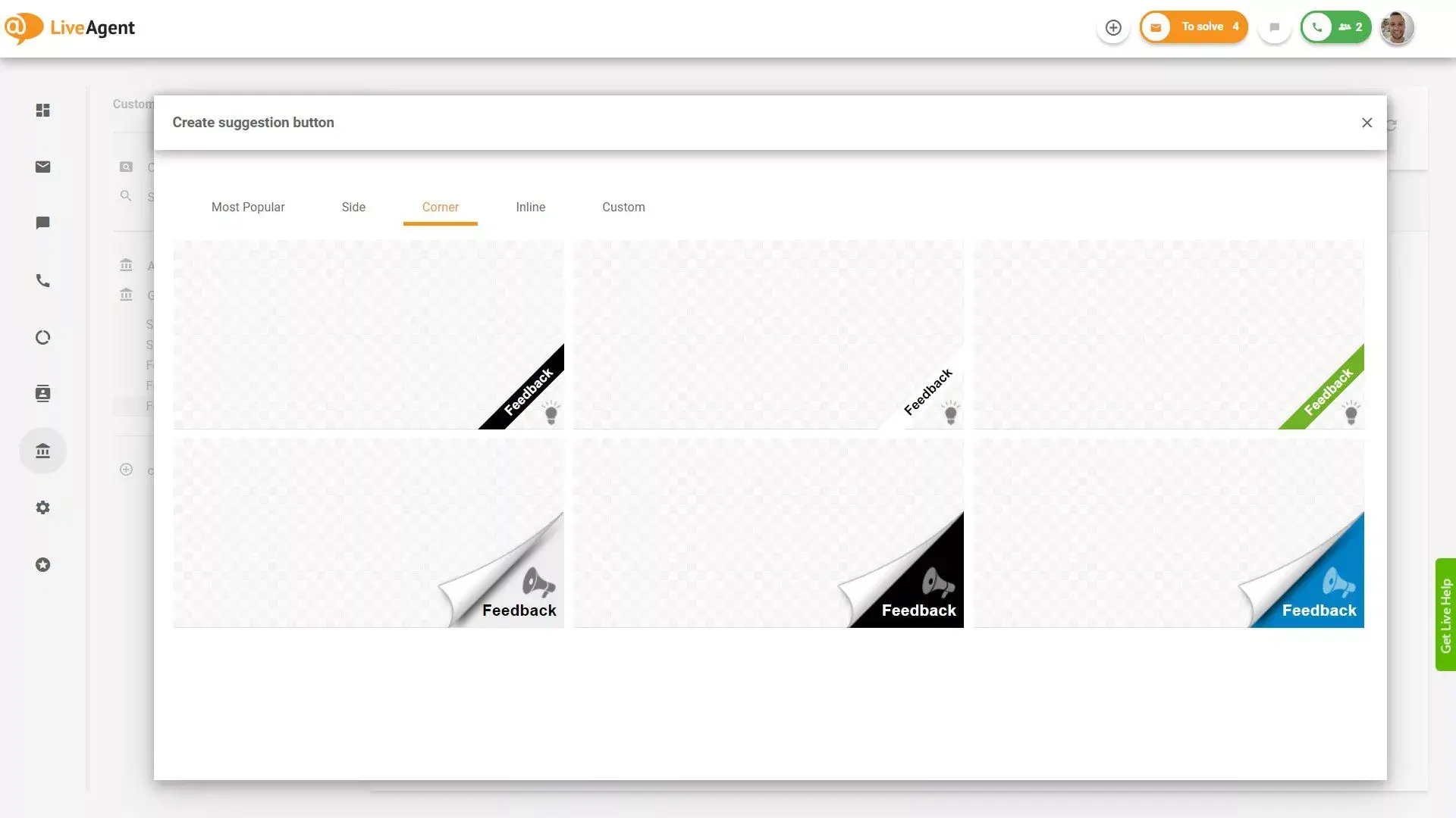 Feedback și Sugestii LiveAgent