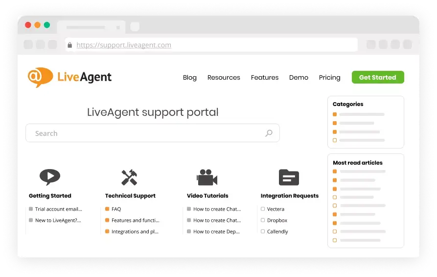 Software portal clienți - LiveAgent
