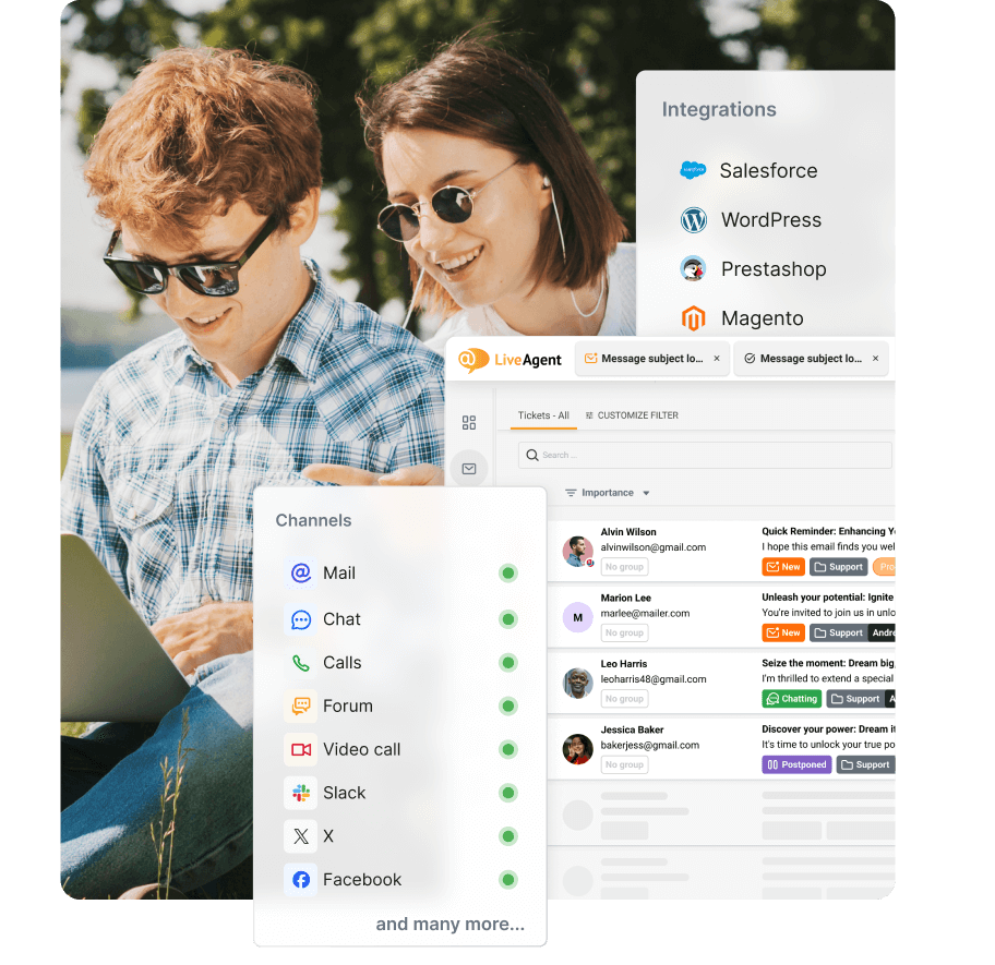 Toate canalele de asistență clienți unificate în LiveAgent