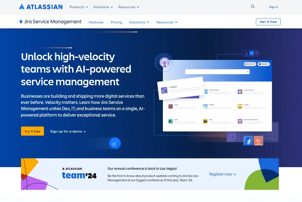 Homepage Jira Service Management, o alternativă Help Scout pentru software help desk