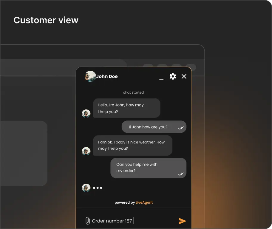 Client care folosește software de chat în direct pe un site web