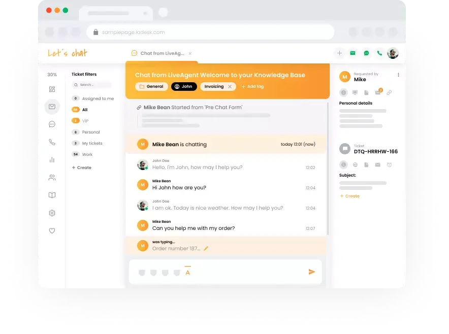 Vizualizare echipă de suport
