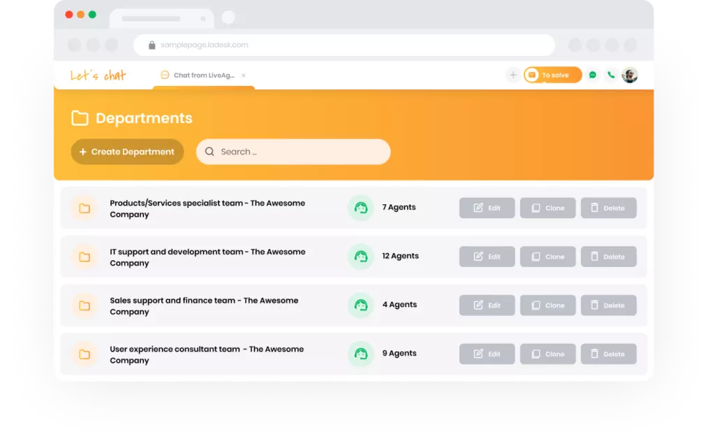 Departamente și etichete