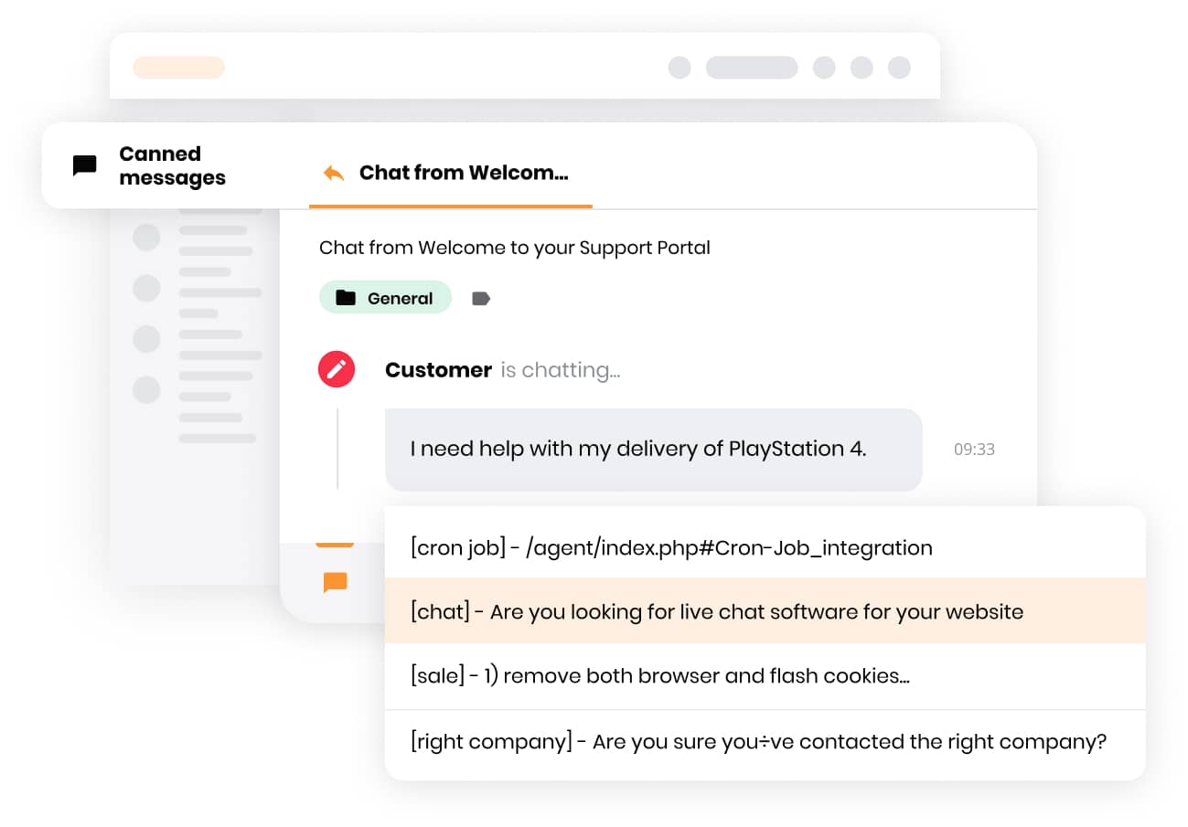 Caracteristica mesajelor pregătite LiveAgent