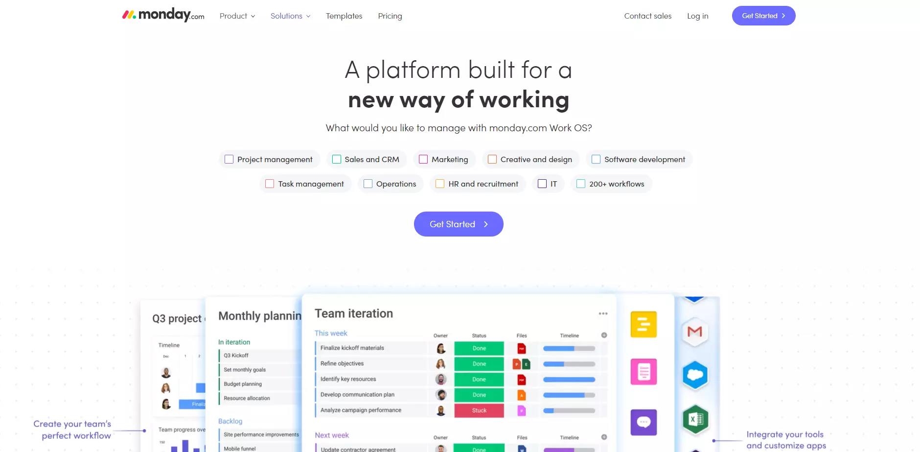 Pagina principală Monday.com