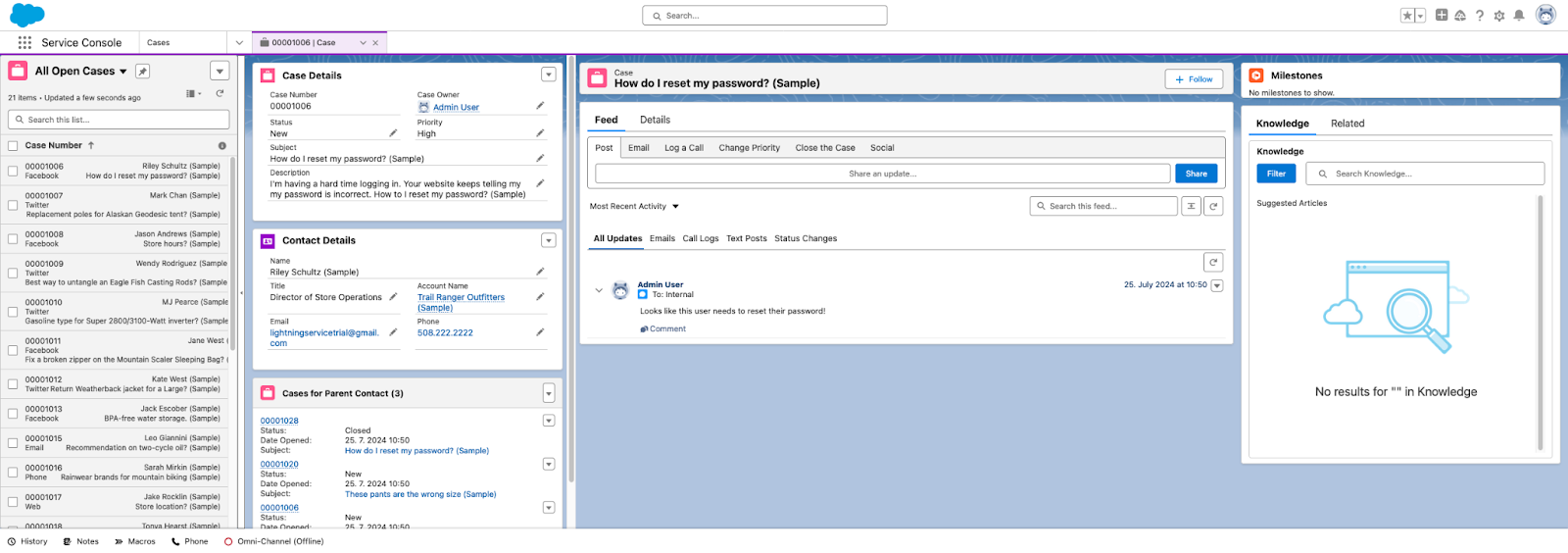 Software de Servicii pentru Clienți Salesforce Service Cloud