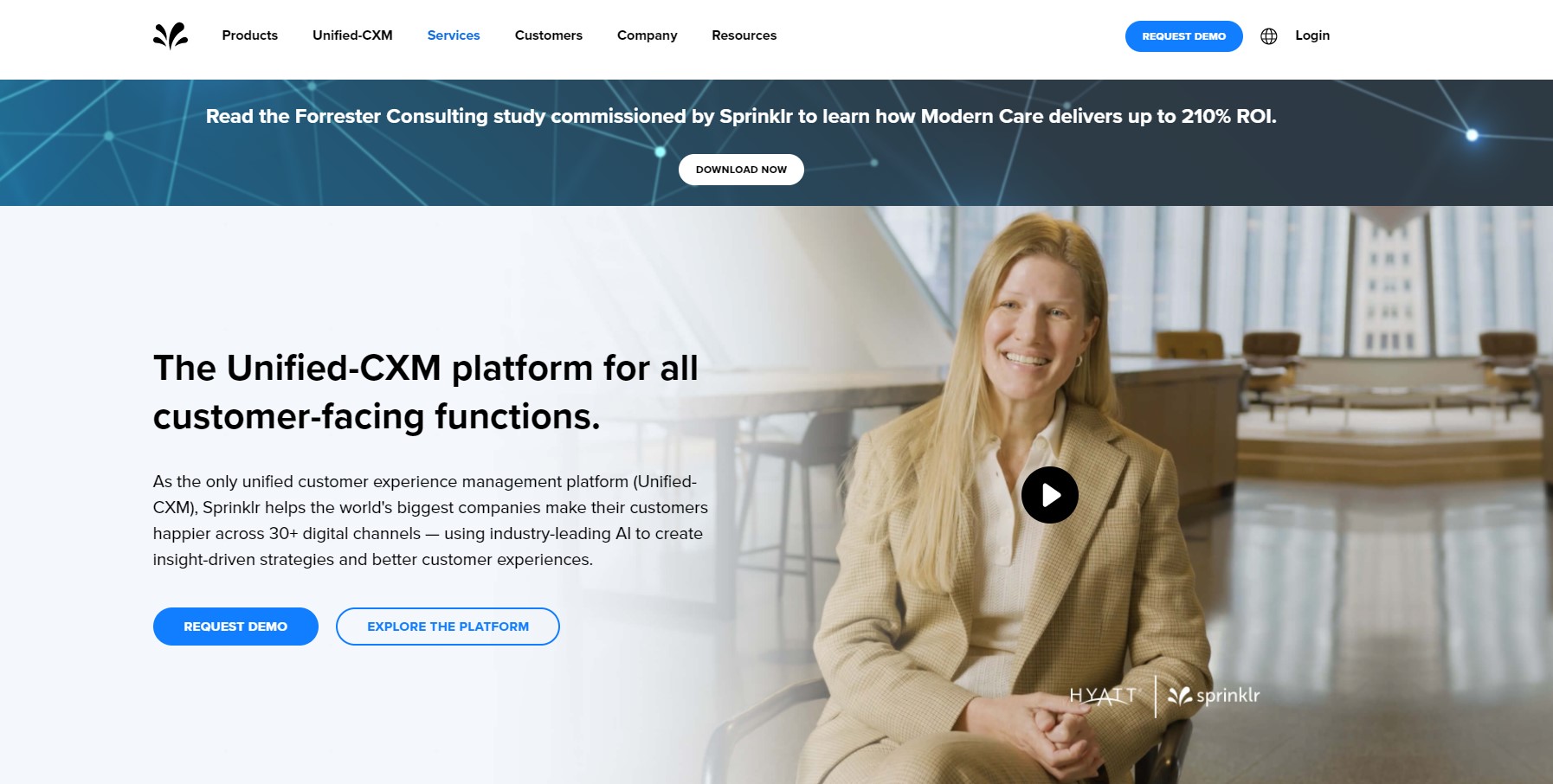 Pagina principală Sprinklr