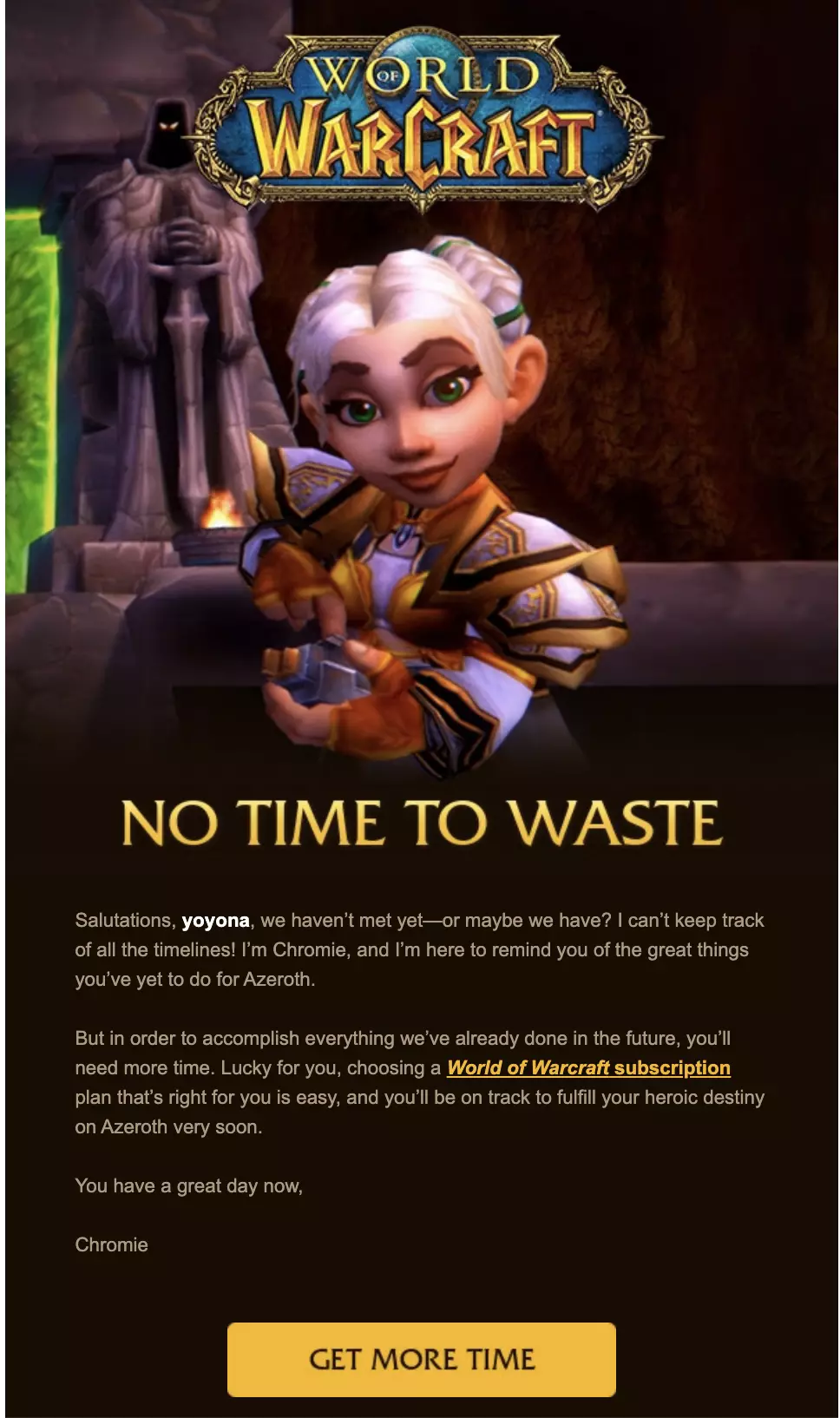 Șablon email reînnoire Blizzard