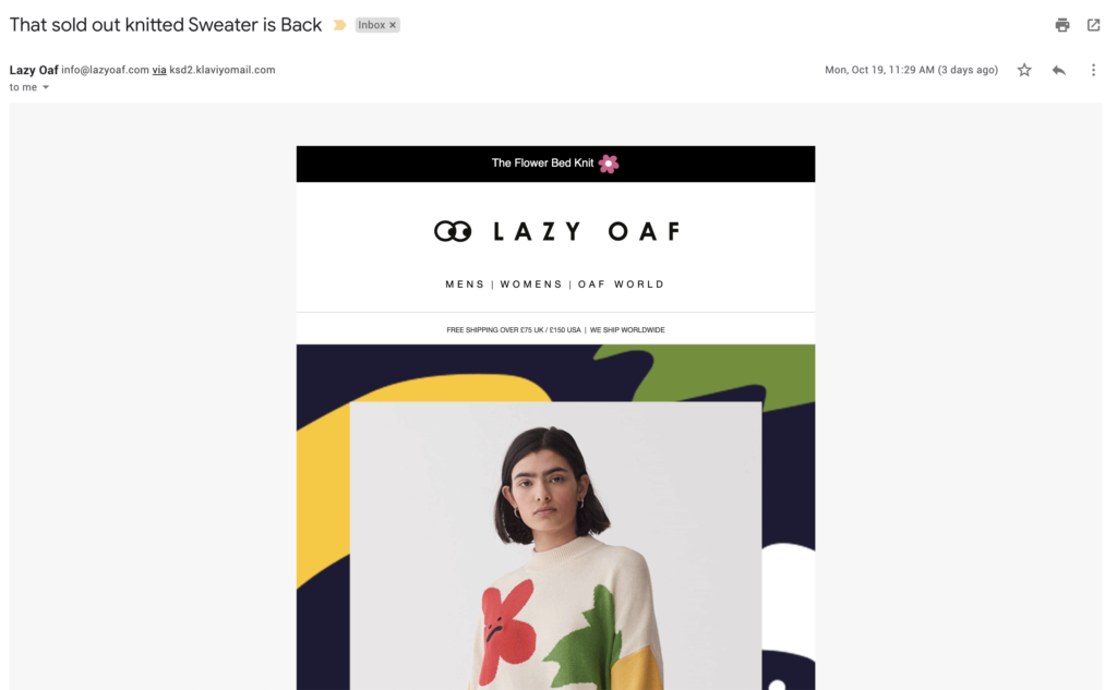 Email de ultima șansă Lazy Oaf