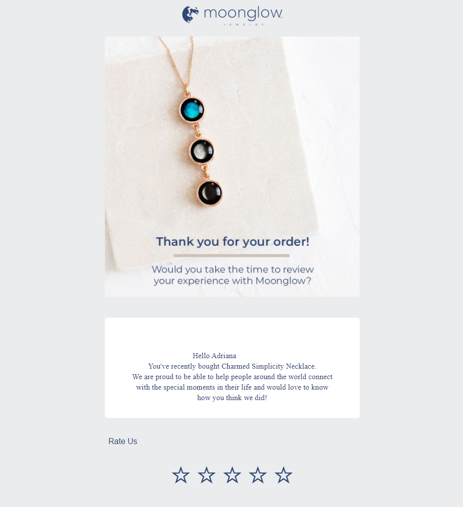 Email de mulțumiri după comandă